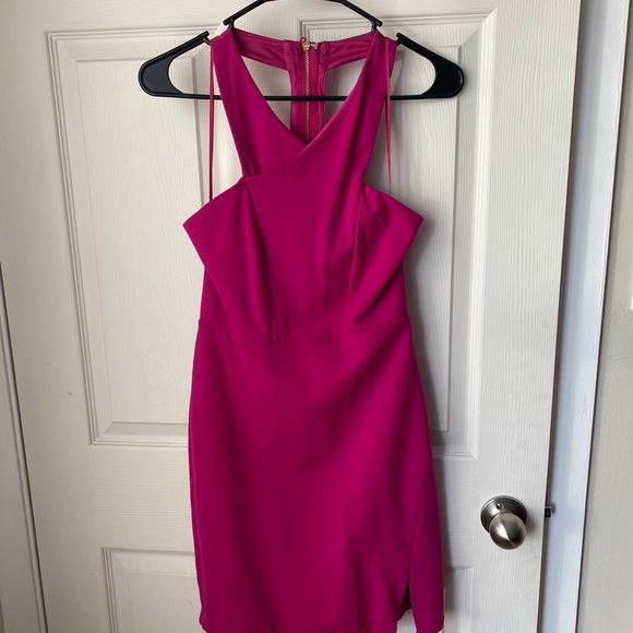 Express Fuchsia halter dress - Picture 2 of 9